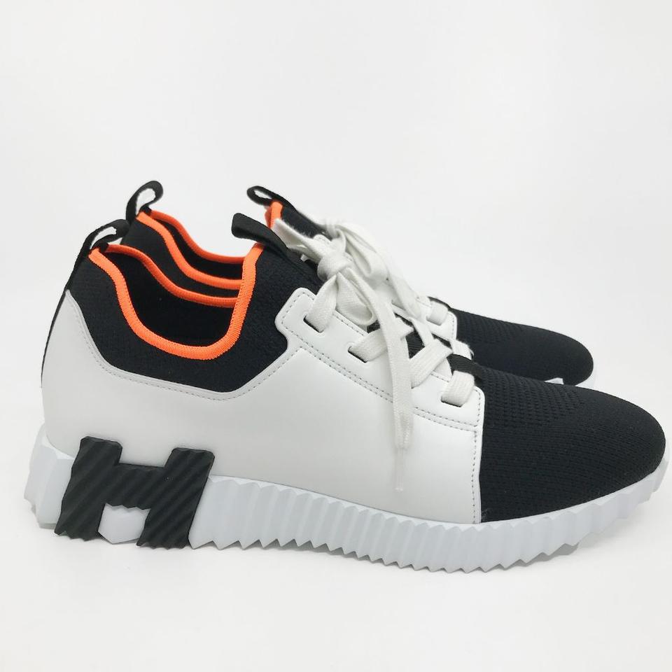 에르메스 디파트 스니커즈 니트 카프스킨 & 누아 블랑