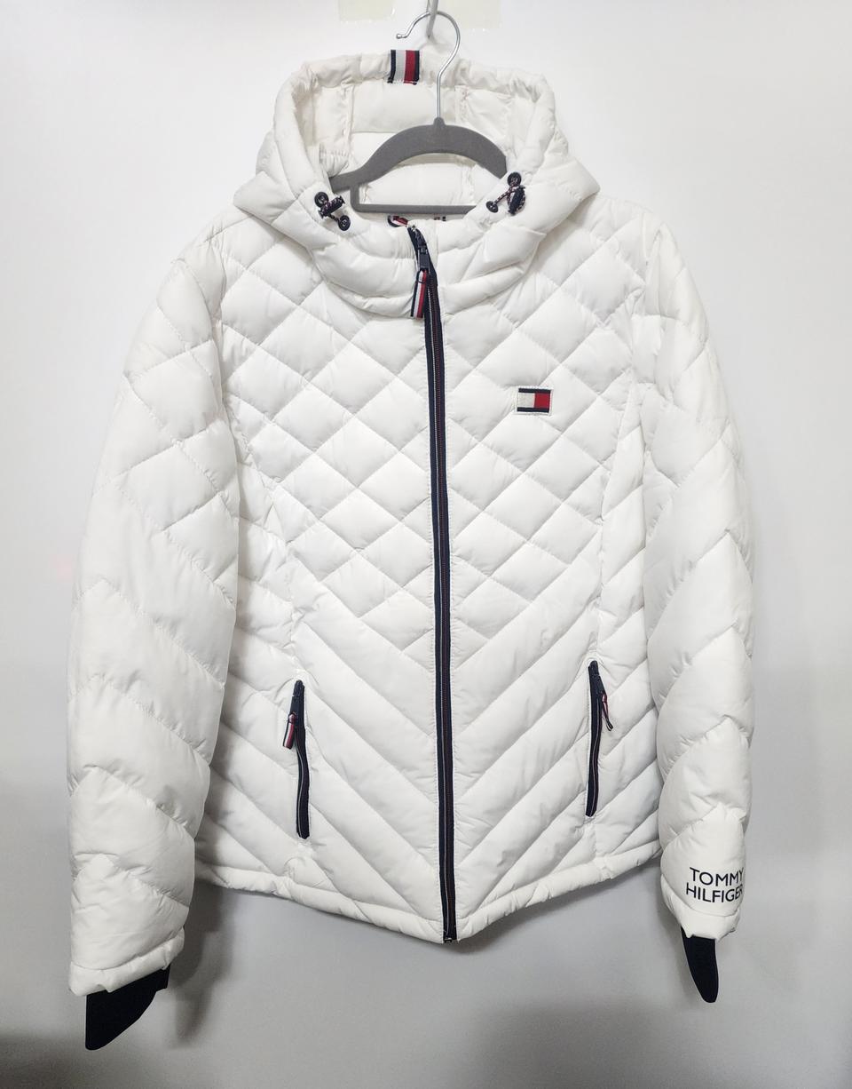 타미힐피거 여성용 화이트 퀼팅 후드 패딩   (XL) 105