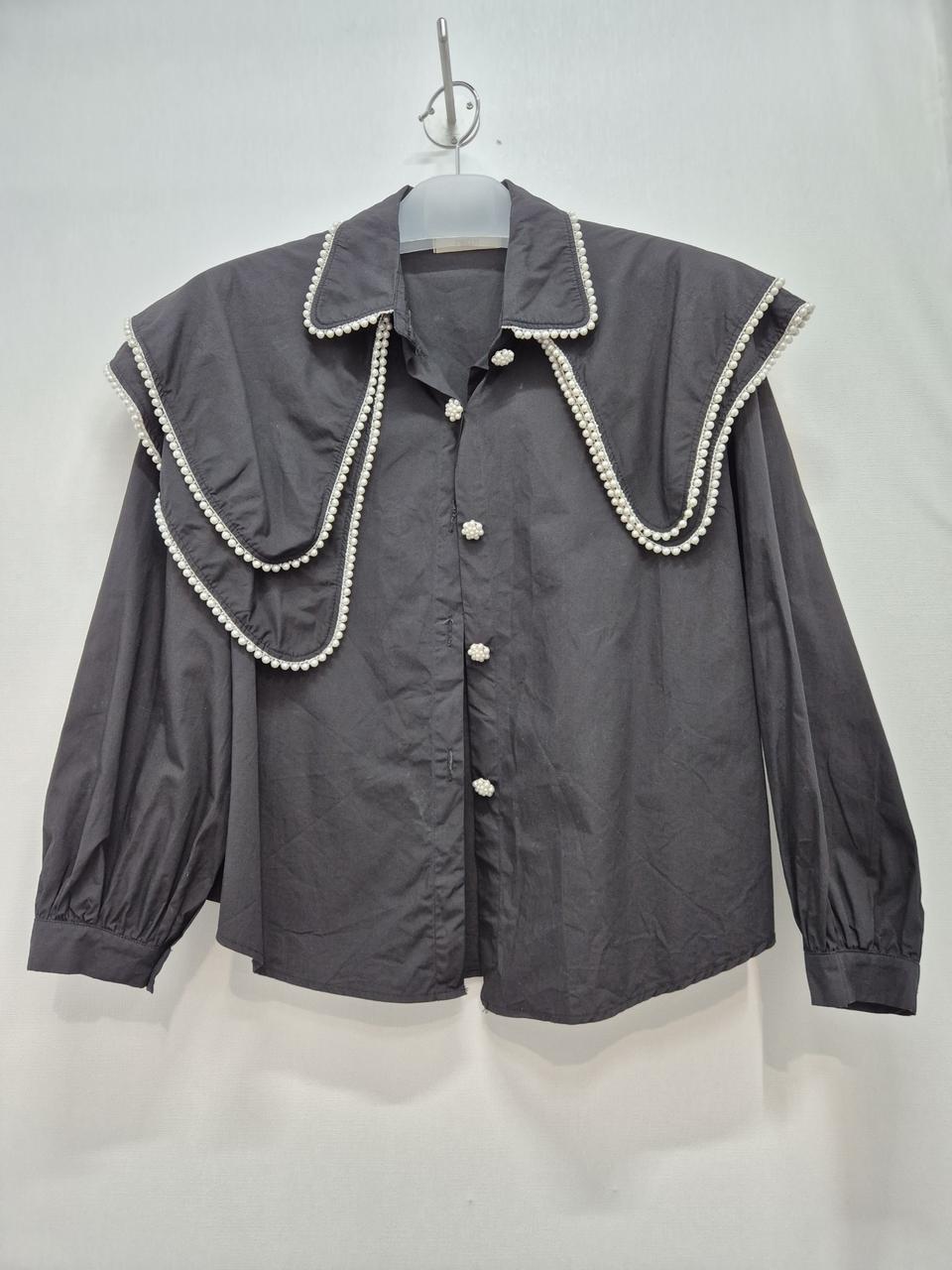 빅카라 진주장식 블라우스