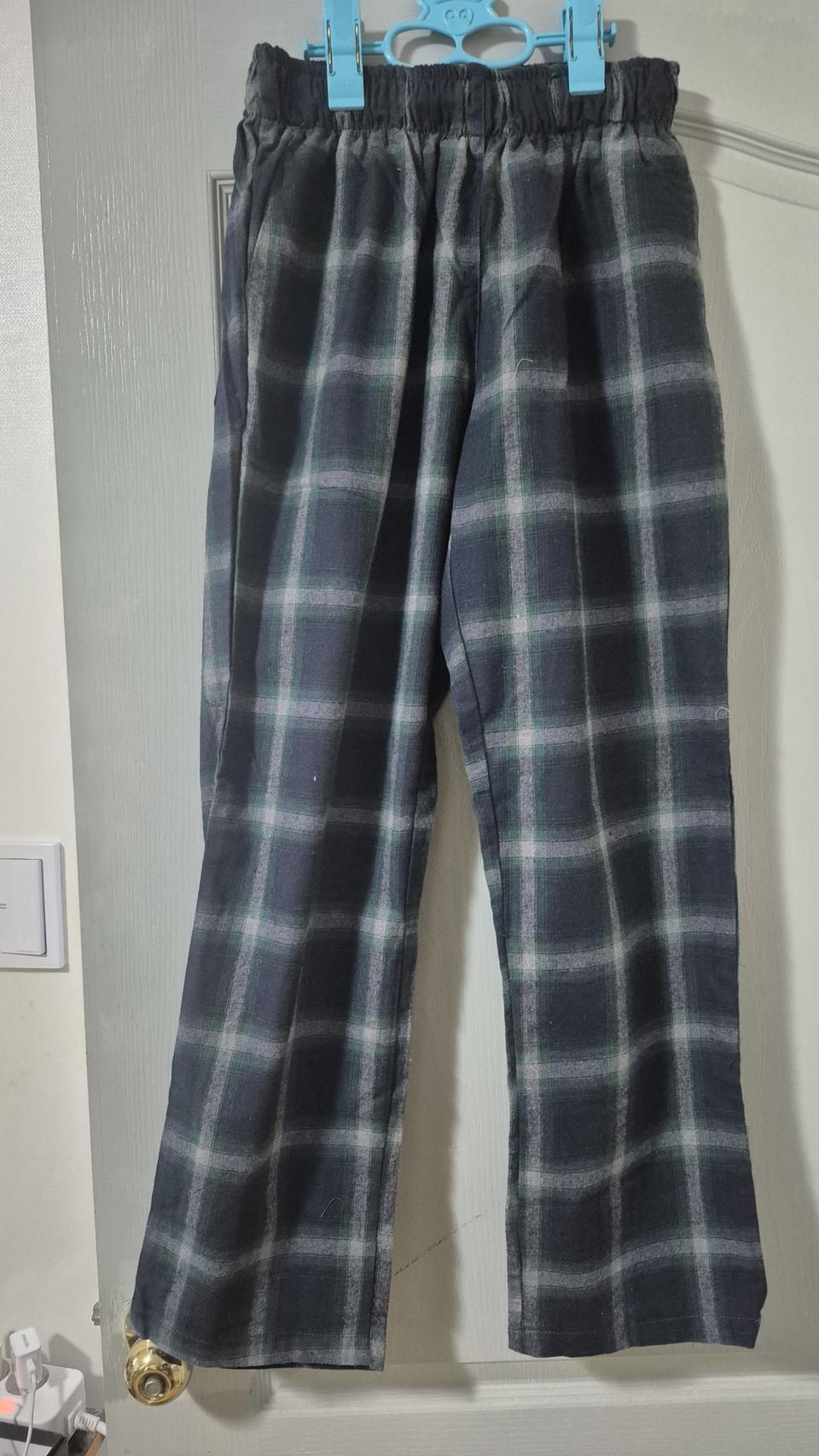 체크 봄 가을 바지