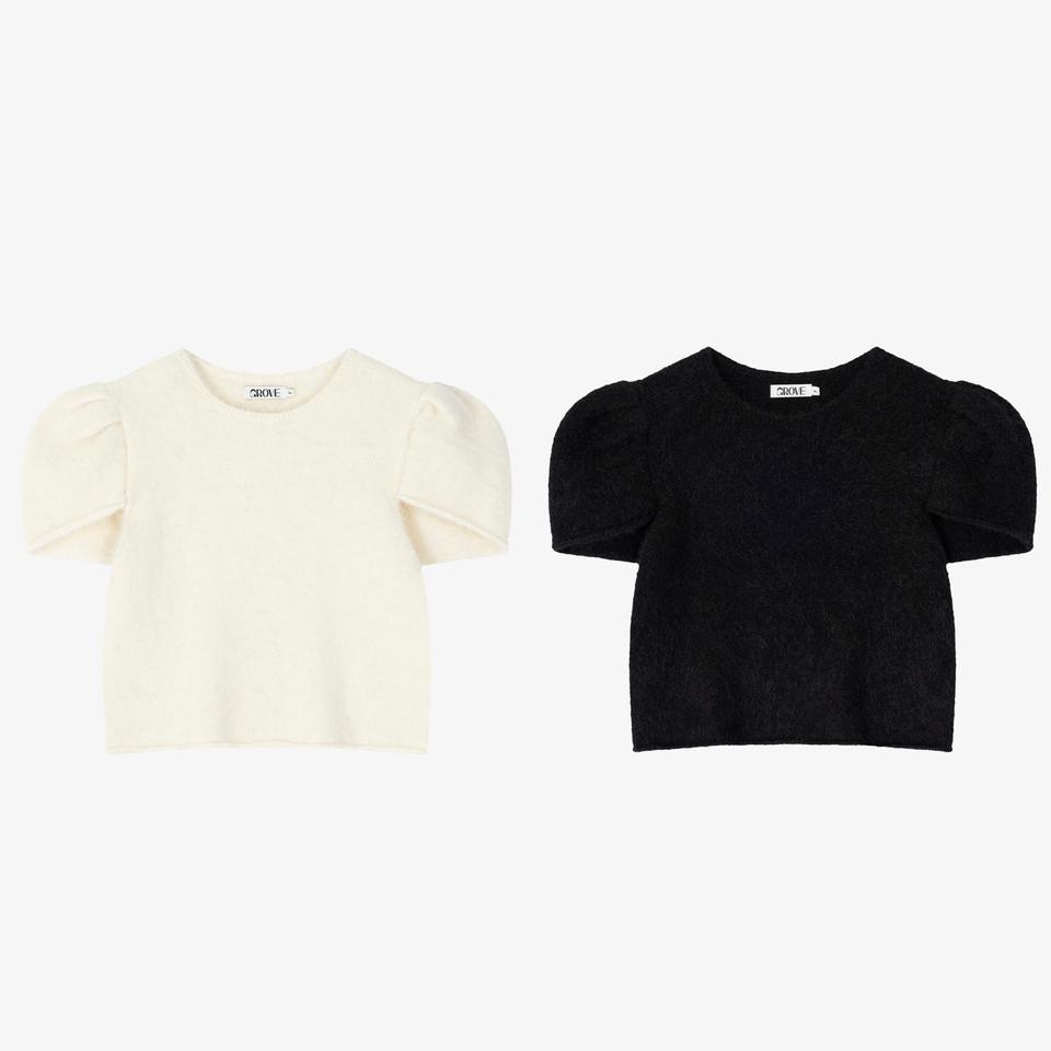 택O) 그로브 MARIAN 니트 아이보리, 블랙