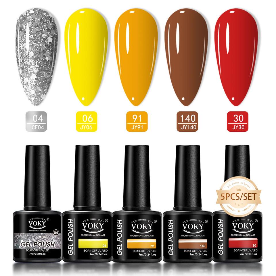 미니5종_실버 글리터 웜톤 컬러젤네일 5종 세트