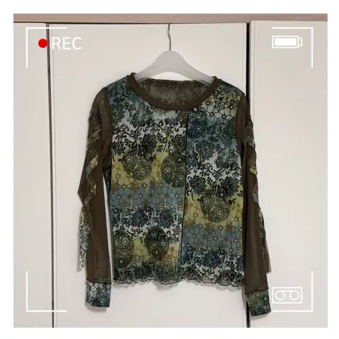 빈티지 오리엔탈 그런지 시스루 탑