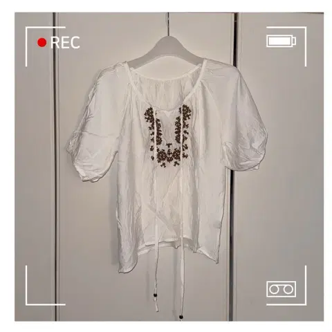 난닝구 에스닉 보헤미안 반팔 블라우스