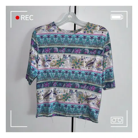 빈티지 에스닉 히피 반팔탑