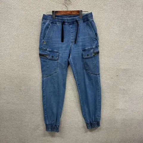 내셔널지오그래픽 배기진 카고 데님 밴딩 청바지 71 A03760