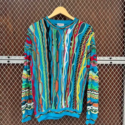 MEEROO 호주 빈티지 쿠지 패턴 자수 니트 스웨터 S