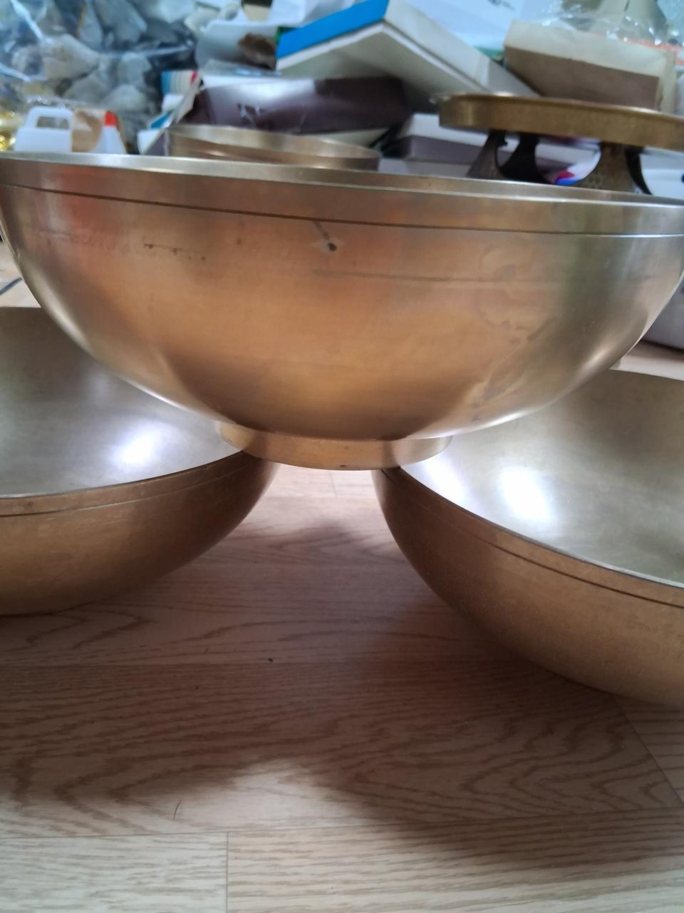 놋그릇 면기 대 사이즈 3개ㅡ상호글씨있어요