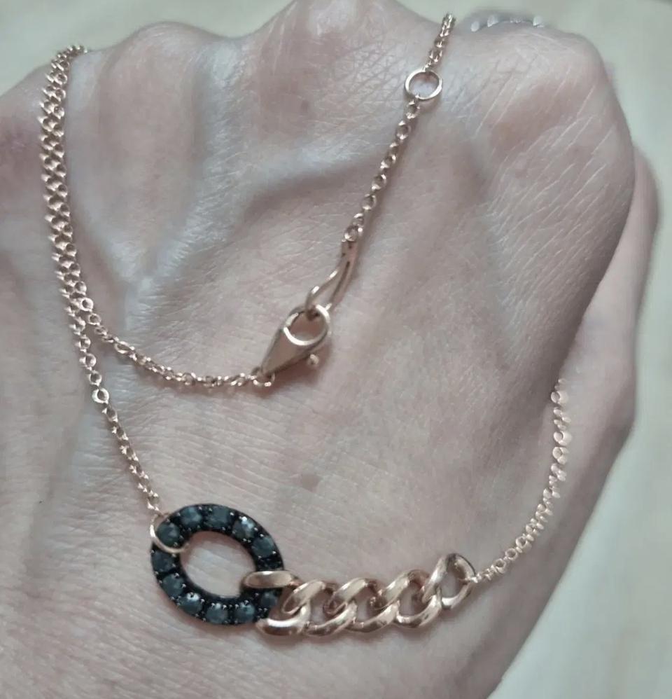 14k블루러프다이아 로즈목걸이