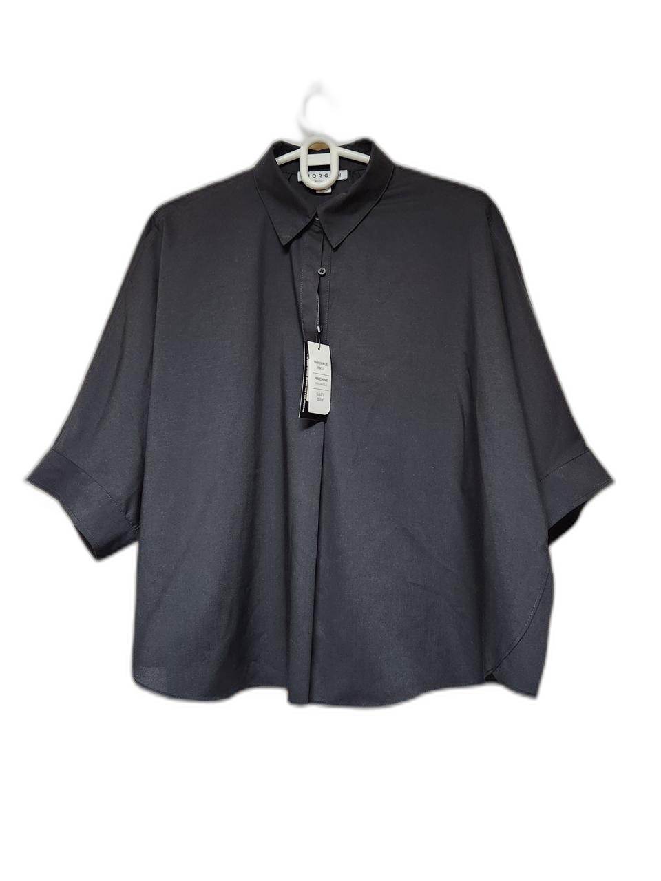 모르간 가오리핏 블랙 티셔츠