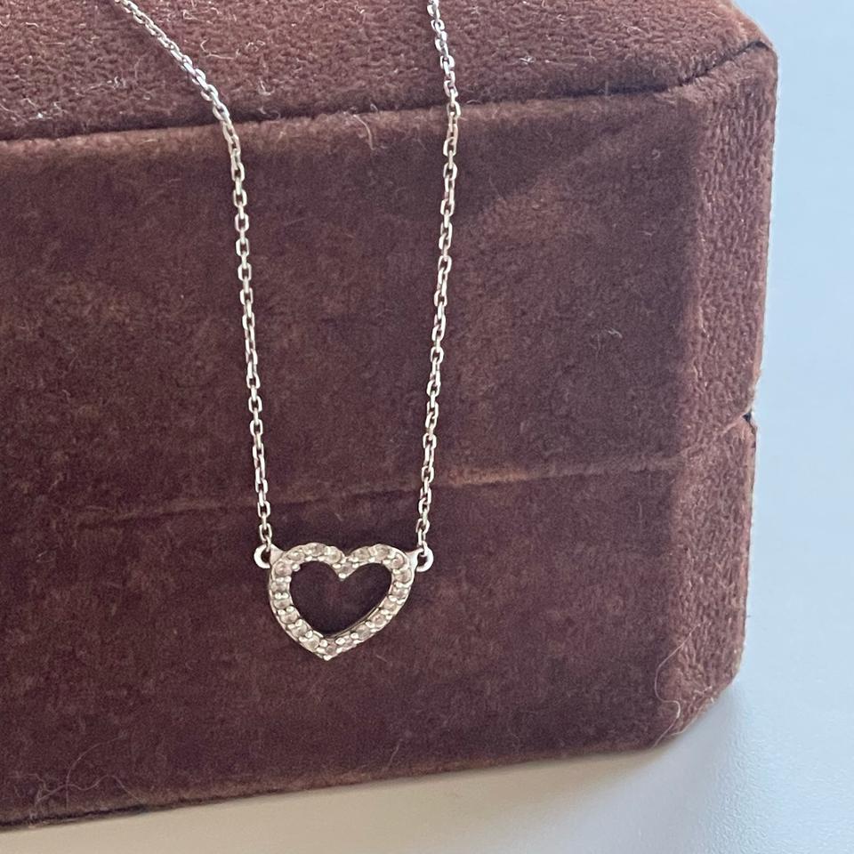 14k 화이트 큐빅 목걸이