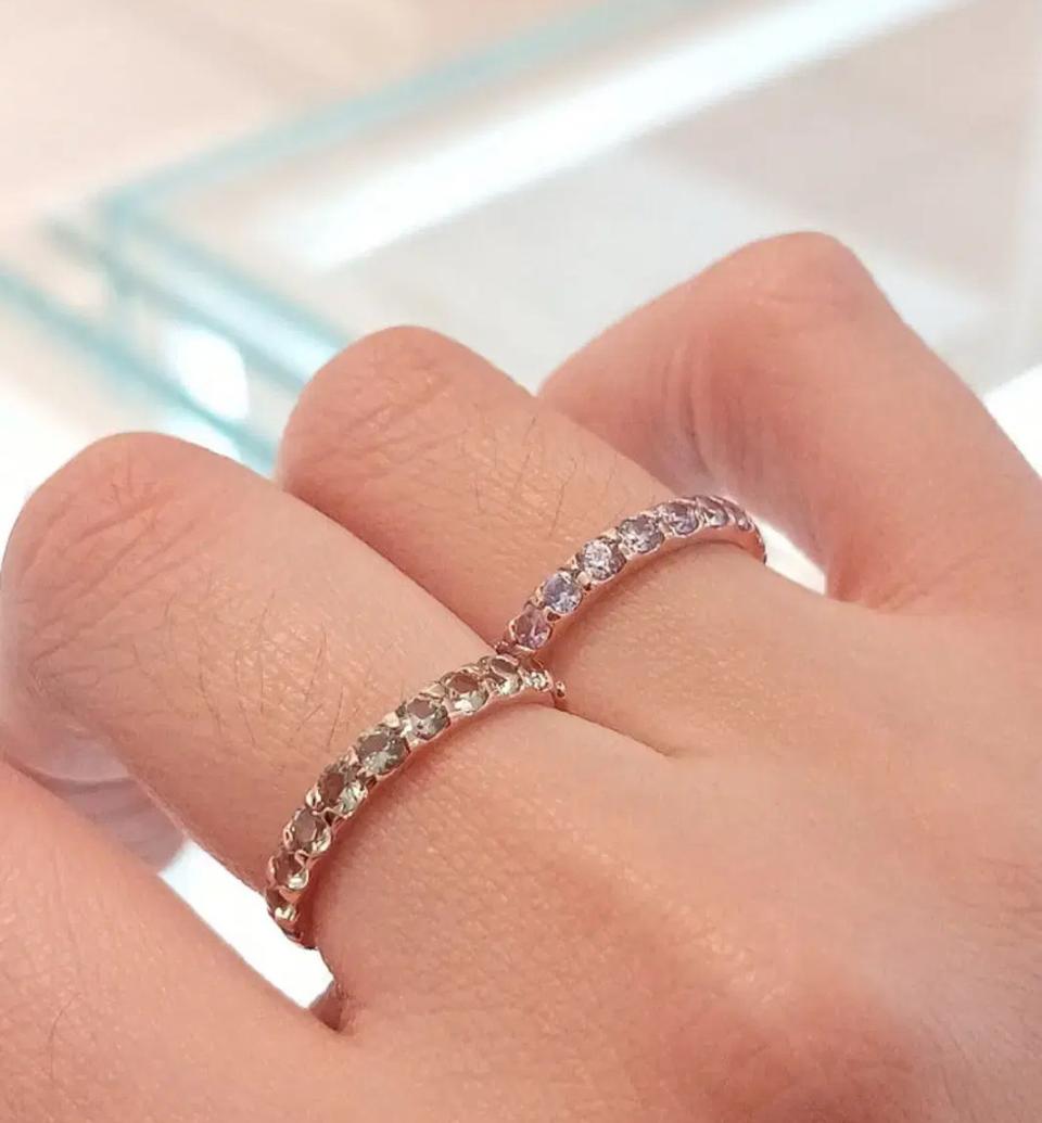 스톤헨지 14k 연보라 큐빅 반지