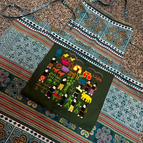 빈티지 라오스 핸드메이드 앞치마