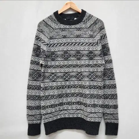 디젤 블랙 골드 남성 페어아일 울 니트 M사이즈