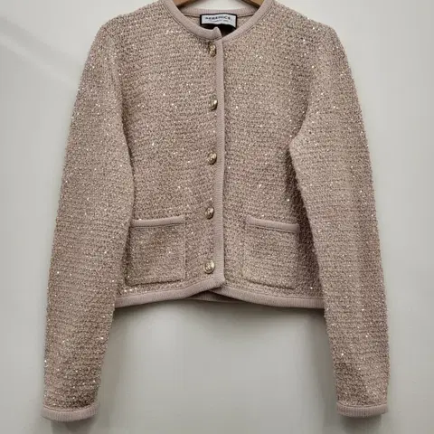 베르니스 스팽글 메탈 버튼 가디건