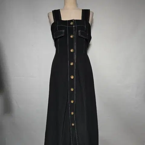 스티치 뷔스티에 롱원피스