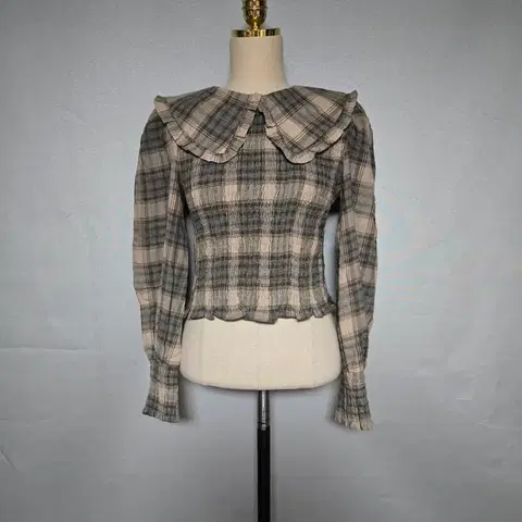 자라 스모크 프릴 카라 블라우스