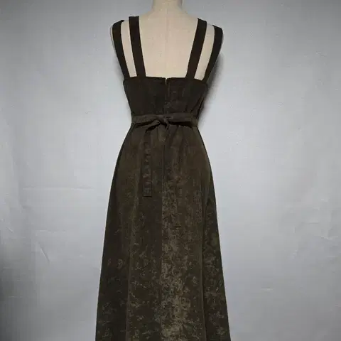 카키 뷔스티에 롱원피스