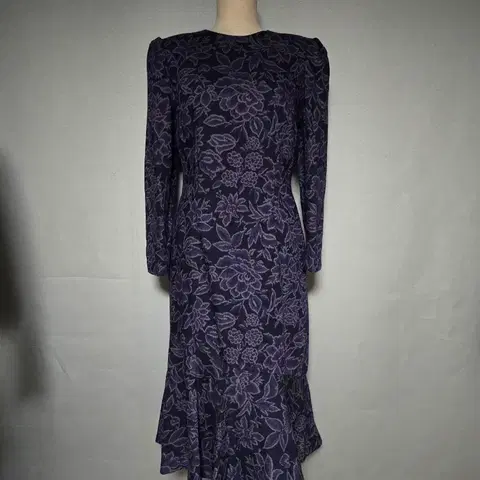 수입 바이올렛 플라워 롱원피스