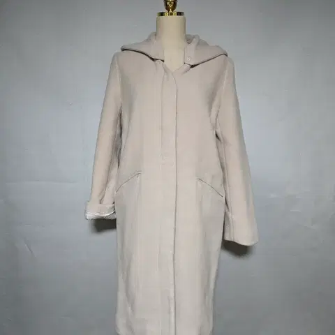 후드 탈착 울 롱코트