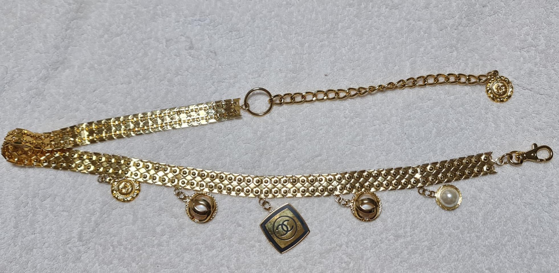 샤넬 금장 체인 벨트 정품 무료배송