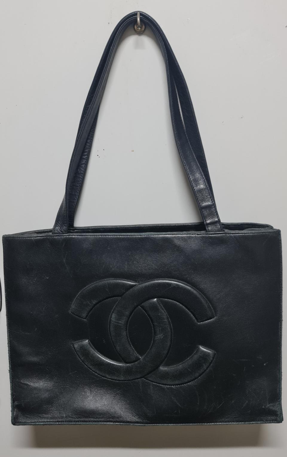 샤넬 블랙 빈티지 토트백 정품 소가죽 28cm×27cm 무료배송