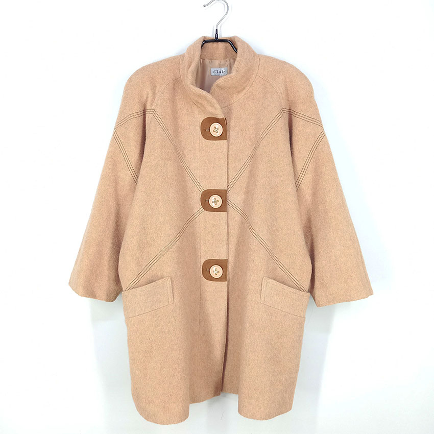 클레어 여 히든집업 모직자켓 살구베이지F (HU27298)