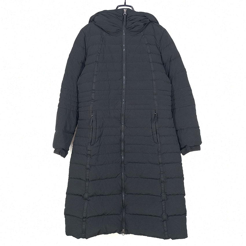 케이투 여 후드고정 구스다운 롱패딩 블랙 (HU27332)