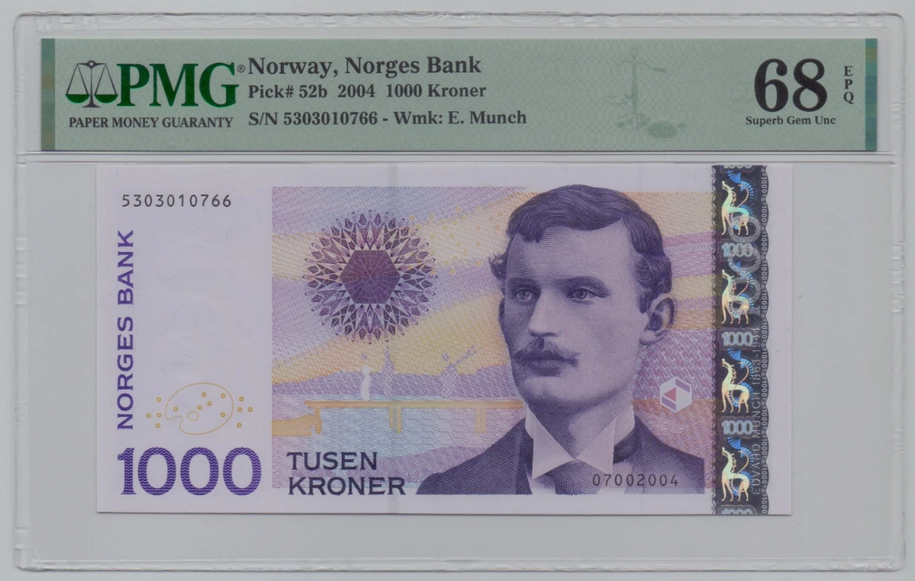노르웨이 뭉크 '절규' - 2004년 1000 크루네 PMG 68 EPQ