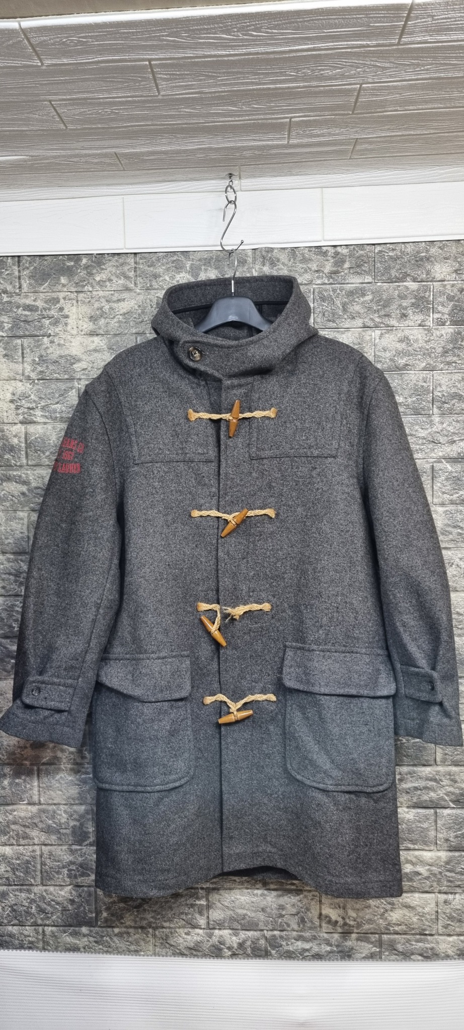 폴로 랄프로렌 후드모직 떡볶이코트100