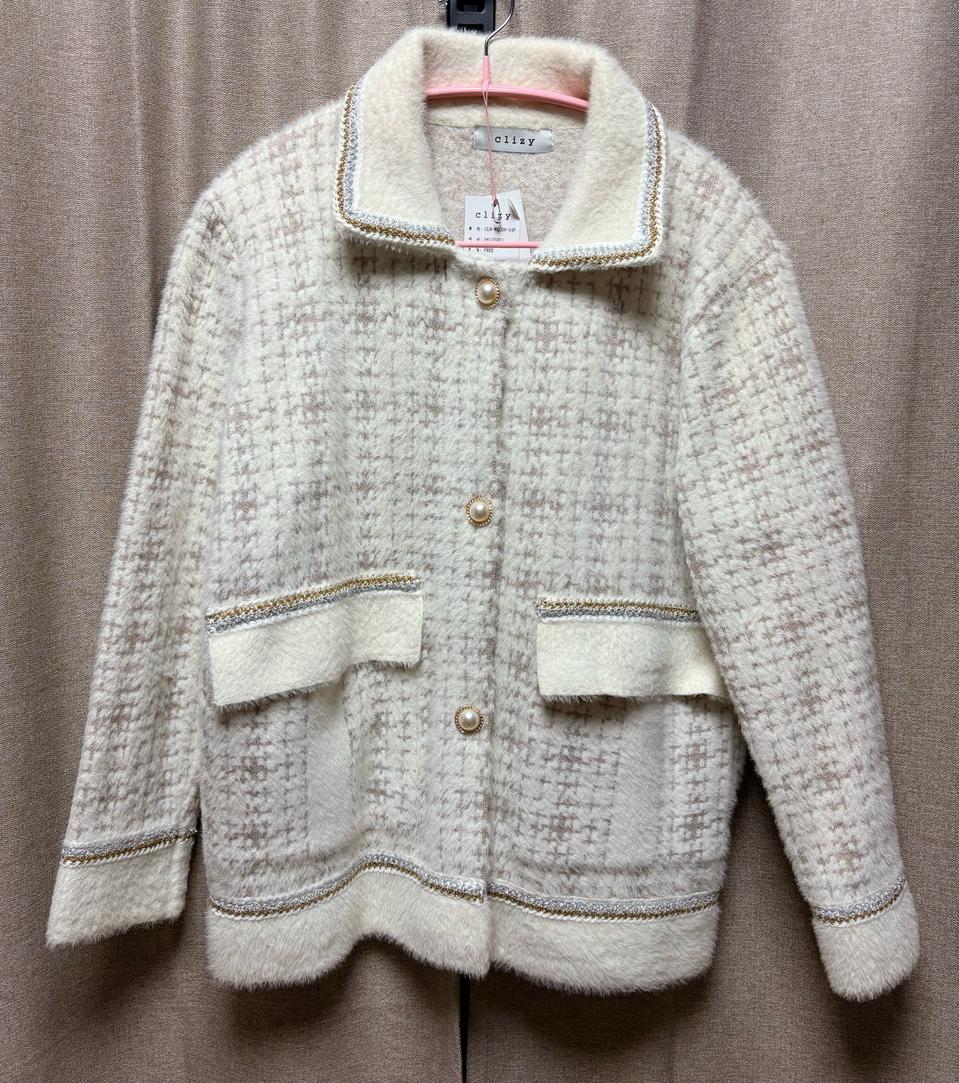 Clizy 아이보리 앙고라 여성자켓
