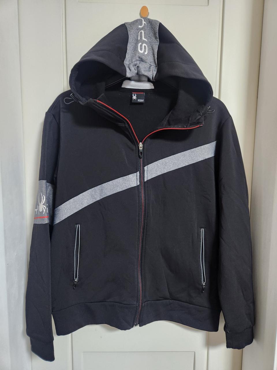 스파이더 남성 후드 집업 블랙