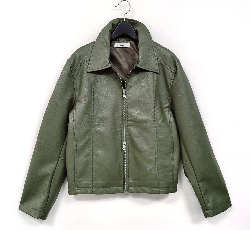 Fallett 팔렛 그린 크렉 레더 자켓