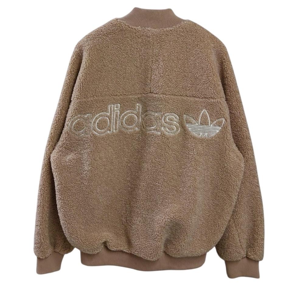 아디다스 쉐르파 우먼 집업xl 핑크베이지