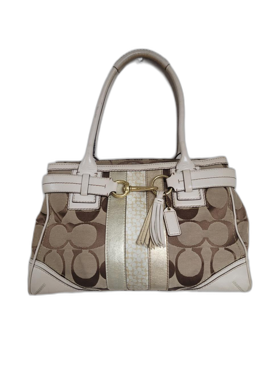 코치 시그니처 캔버스 토트백