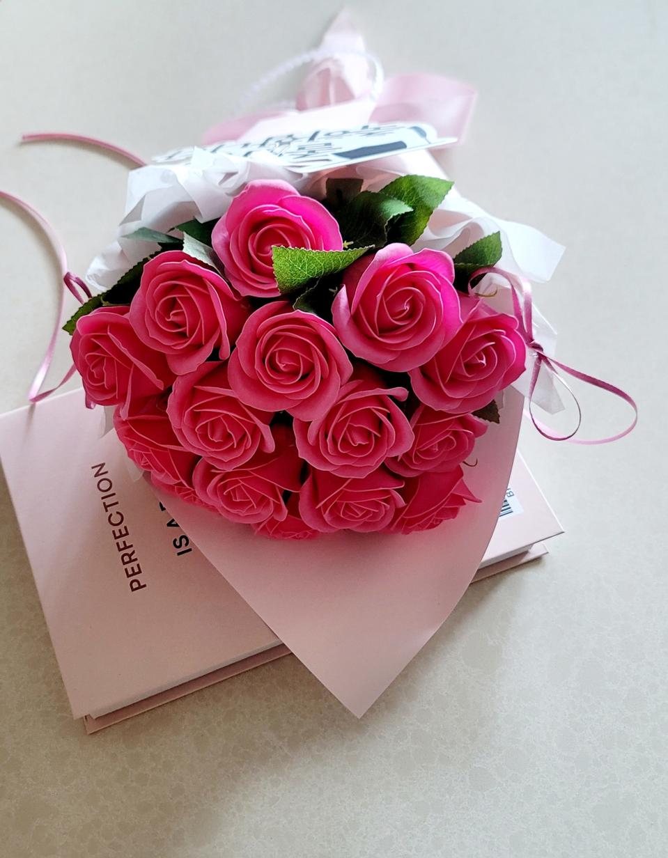 (새상품)졸업식 15송이비누꽃 꽃다발 조화