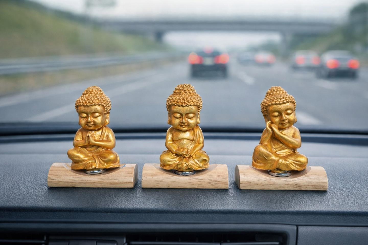 차 안의 작은 사찰 자석형 불상 3종 차량용 방향제