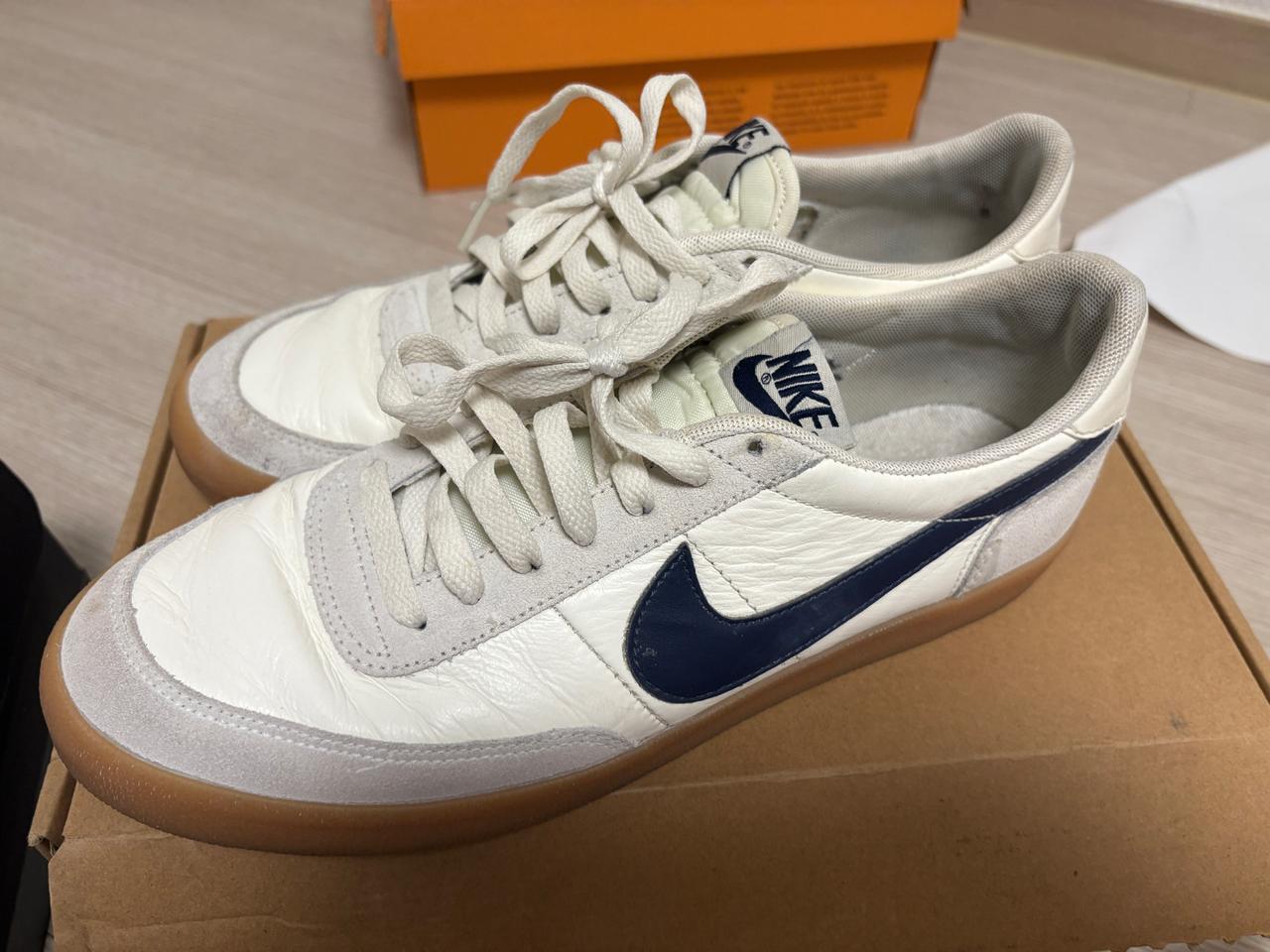 나이키 킬샷2 레더 흰/남 스니커즈 275mm