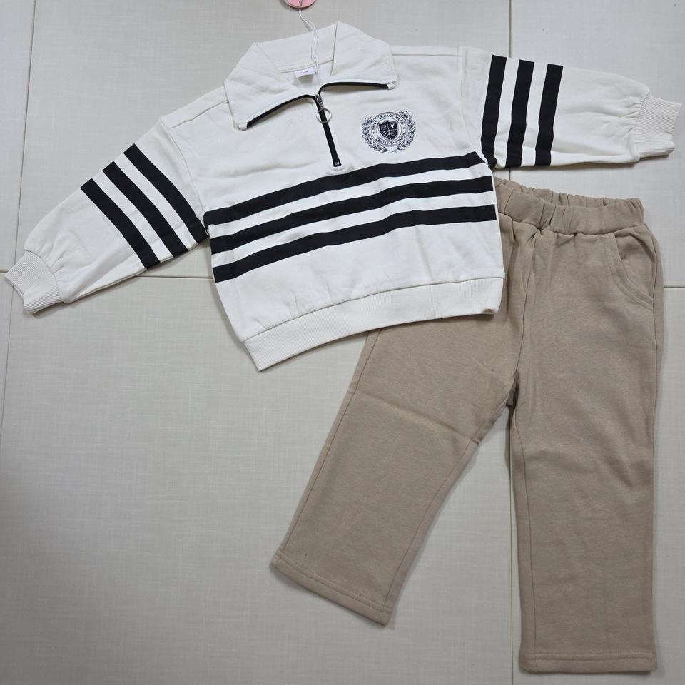 (새상품) 남아 유아 반집업 기모 상하복세트 110호