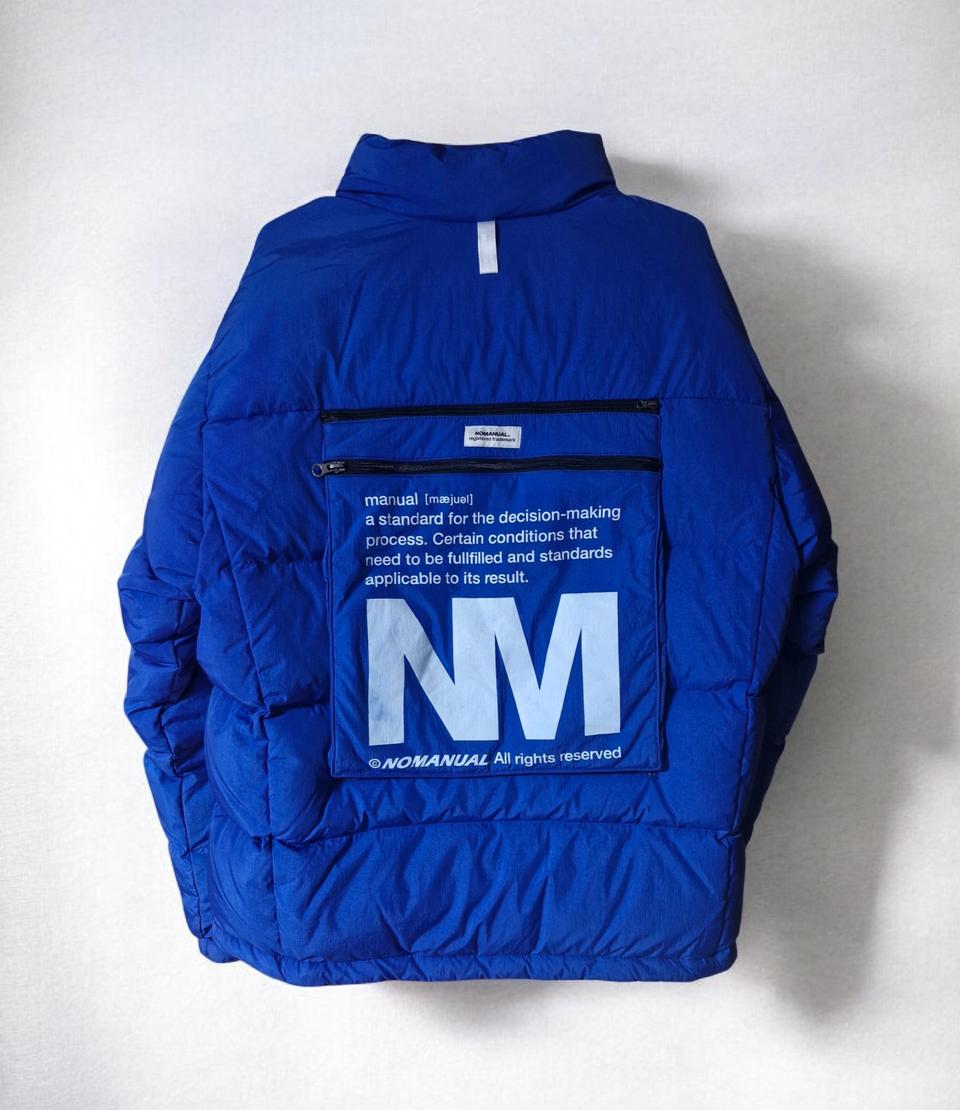 노매뉴얼 백포켓 패딩 블루 M (실측105~110)