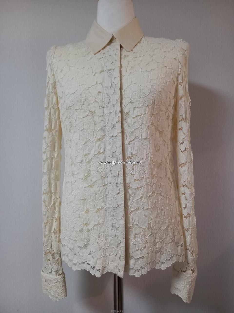 사틴 레이스 블라우스