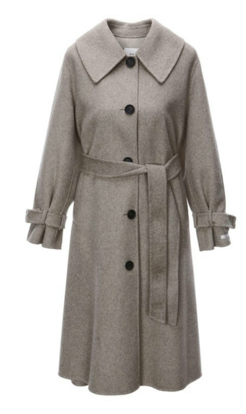 실착3회.잇미샤 캐시미어 혼방 벨트 롱코트 55사이즈
