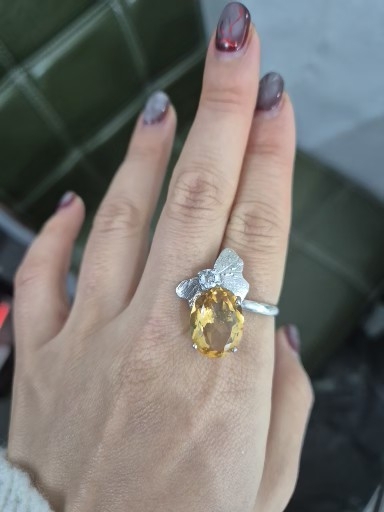 시트린 보증서 반지 실버반지 펜던트 목걸이가능