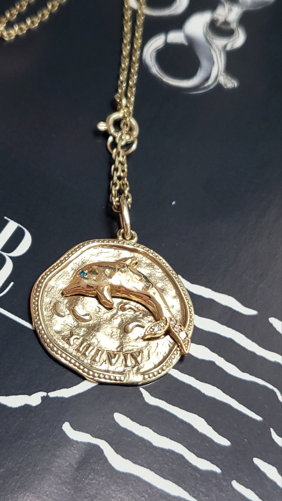 14k돌고래 그라데이션 목걸이