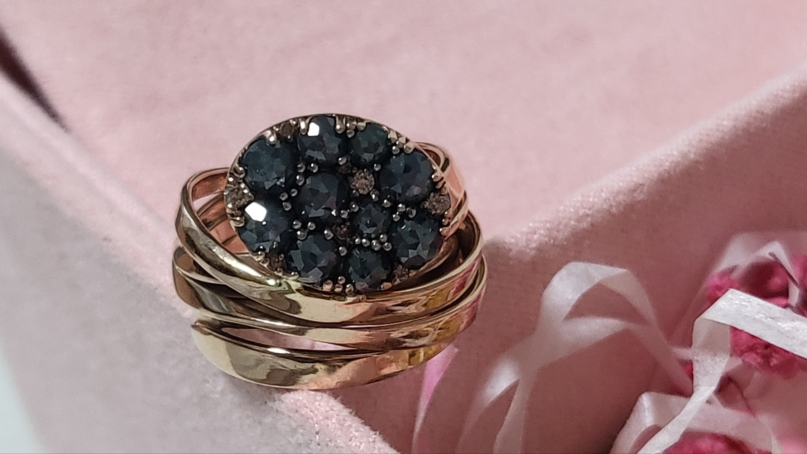 14k핑크골드 청러프 다이아반지 11호