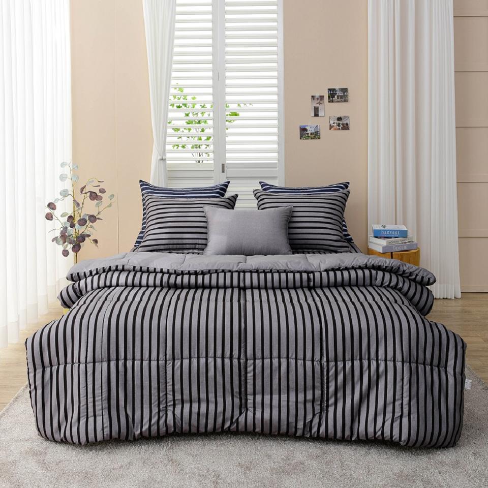 사계절 간절기 차렵이불 스트라이프 집먼지 진드기 차단 이불 패드 침구 