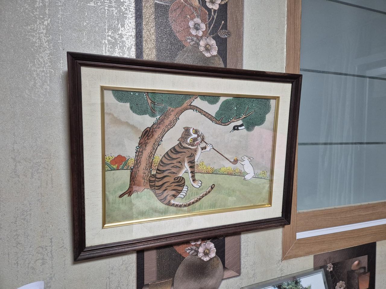 까치호랑이 민화그림 진품 소장가치있음 한개단가입니다