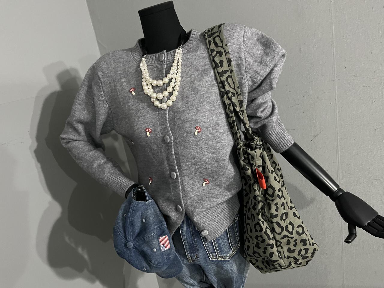 머쉬룸가디건/패치가디건/니트가디건