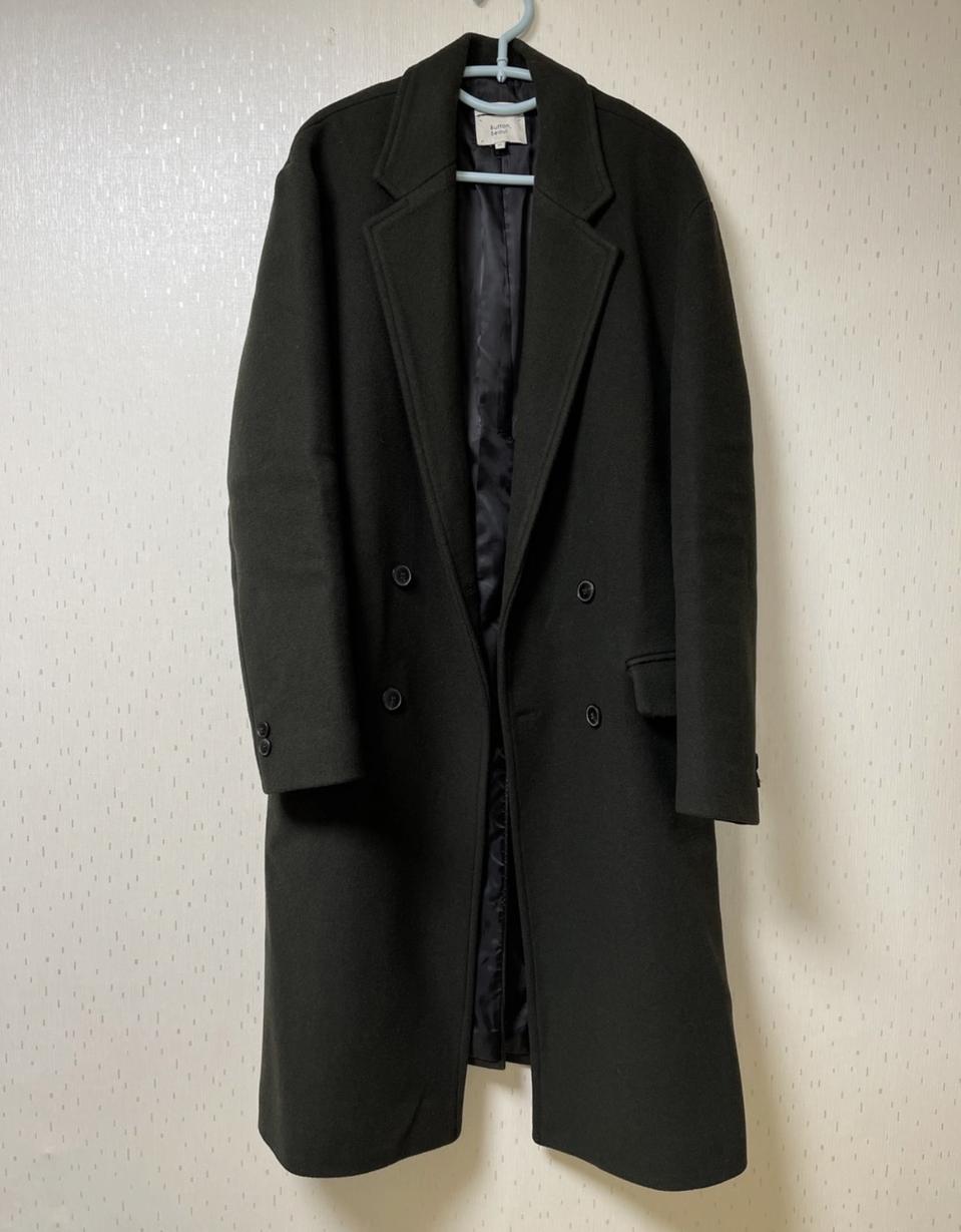 버튼 서울 모직 코트 카키 50
