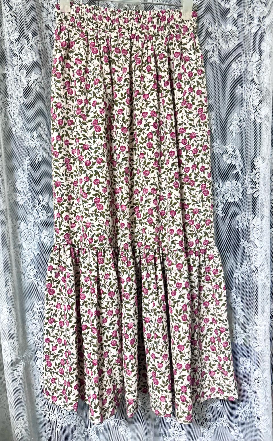 잔꽃무늬 플라워 쉬폰 롱스커트 (프리사이즈)